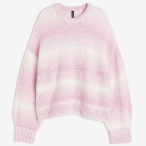 Divided H&M Pink & White Fuzzy Gradient Sweater